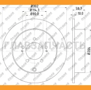 ���� ��������� /������ /TI-GUAR ��� Mitsubishi Outlander 2006-2013 Lancer 2007-2014; D=302mm; ������� 10mm; TG-4615A035; (RN1404) 4249F4 [TG4615A035...