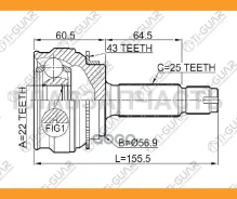 ���� �������� /TI-GUAR ��� Mitsubishi Lancer Cedia 2000-, Wagon CS2W /ABS /22*57*25; TG-7237Z43; (MI-037A43) MR567003 0410CSA43 [TG7237Z43] TG7237Z43...