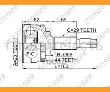 ���� �������� /TI-GUAR ��� Nissan Cefiro CA33, Maxima A33, VQ20DE 2000-2002 /� ABS /23*56*29; TG-7472Z44; 0210072A44 320148A 391002Y076 391012Y076 CO5...