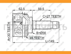 ���� �������� /TI-GUAR ��� Subaru Impreza 1992-2000, Legacy 1998-2004, Forester 1997-2002 /ABS /30*56*27; TG-9126Z44; (FU026A44 CO7100 FUE026A) 28091A...
