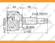 ���� �������� /TI-GUAR ��� Toyota Estima MCR#0 ACR#0, Camry 1990-1994, Lucida 1992- /27*56*26; TG-9518; (TO-E018A TO090 TG9518Z48) TO018 TO018A48 TO18...