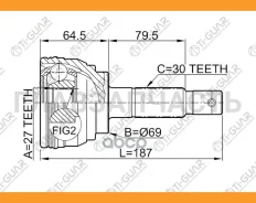 ���� �������� /TI-GUAR ��� Toyota Prado 1996-2002 #ZJ9#, Hilux Surf 1995-2002 RZN185 /27*69*30; TG-9538; (TO-038 TOE038) 4343035030 0110038 N12292H [T...