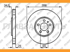 ���� ��������� /�������� /TI-GUAR ��� Volkswagen POLO 2010-, Skoda Octavia 1996-2010, Rapid 2012-, POLO VI 2020-; 288/25��; TG-BDS0022 6R0615301D HSDB...