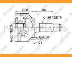 ���� �������� /TI-GUAR ��� Honda Civic FD 2006-2012 /30*58*26; TG-CVJ0052; 0310FD 310102 44014SMGE00 44014SMGE01 [Tgcvj0052] TGCVJ0052 ����