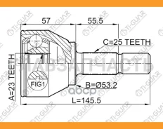 ���� �������� /TI-GUAR ��� FORD Focus I CAK 1998-2005 /23*53.2*25; TG-CVJ0053; 1063498 2110FOC 307048 [Tgcvj0053] TGCVJ0053 ����