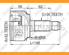���� �������� /TI-GUAR ��� Honda CR-V 2007- RE3 RE4 /32*68*30; TG-CVJ0085; 0310RE20 Tgcvj0084 JCT0310 [Tgcvj0085] TGCVJ0085 ����