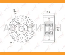 ����� �������� ����� ��� Toyota Hiace 2.4D 90-06 / Hilux 2.4D 88-05 / Land Cruiser(70) 2.4D 90-96 Lynxauto PB3038 PB3038 ����