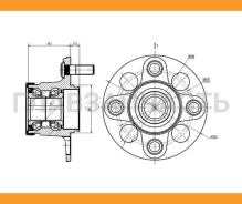 ��������� ���� ����. Honda FIT GD1/3 99- (c ABS) HUB2943 ����