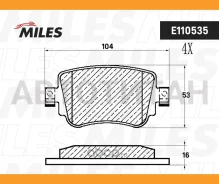 ������� ��������� ������ (����� Semi-Metallic) Skoda Octavia 12- (TRW GDB2042) E110535 Miles E110535 E110535 ����
