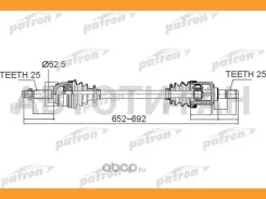 ������� �������� ���� ����� 25X652X52,5x25 Hyundai Solaris [SB] 10 - KIA RIO [DX] 11 -Russia Plant Patron PDS0503, ����� PDS0503 ����