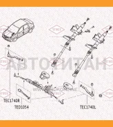 ���� ������� L/R Renault Logan/Sandero 04-/ LADA Largus 12- TED1054 ����
