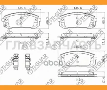 ��������� ������� �������� /�������� �������� 4�� /TI-GUAR ��� Hyundai Sonata 2,0 2019- / KIA K5 2020-; TG-0001 PN6120 58130L1000 58101AAA10 TI-GUAR T...