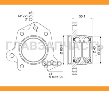 ��������� ��������� /������ ������ /TI-GUAR ��� Honda CR-V 1997-2002 RD1 RD2; TG-42200-S10A01; (Lghub18920(R) 0382RD1RRH HUB1892) R17474 TI-GUAR TG422...