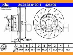 ����. ���� ���. ����. [295x28] 5 ���. Mercedes (W204/S204/C204) 07- 8DD355114391, 54650PRO, 197201, 0986479331, 92165003, 98200165001PRO, DDF16931, DD...