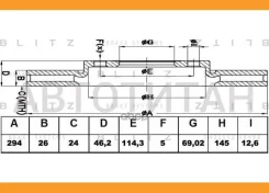 ���� ��������� �������� ������������� Hyundai Santa Fe 01- Blitz BS0271 BS0271 ����