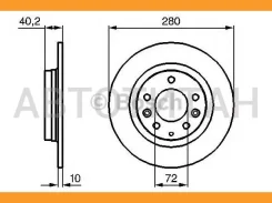 ���� ����. ���. [280x10] 5 ���. Mazda 323/626/6 1.8/2.0/D/2.3 99- 24011003021, 54814PRO, 54256, 54256PRO, DF4442, 6044423, 186851, 0986479B77, 9820012...