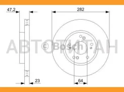 ���� ����. ���. [282x23] 5 ���. Honda Civic/FR-V 1.4/1.7/1.8/2.0/2.2CTDi 06-, ������ �������� BN1033, ND8032K, 09.A455.11, 09.A455.14, 09.A455.1X, 921...