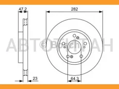 ���� ����. ���. ����. [282x23] 5 ���. Honda Civic/CR-V/Stream 1.7/2.0/2.2CTDi 01- BN1033, 09.6752.20, 09.A407.10, 92128400, DF4486, 31399, 986, 479, S...