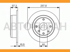 ���� ����. ���. [258x10,5] 4 ���. Daewoo/Chevralet Nubira 1,6-1,8 03-/ Lacetti 1,4-1,8 05- 0986479985 ����