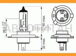 ����� Plus 60 H4 12V [60/55W] [������] [1 ��] 60/55W 12V P43t 1987302049 ����