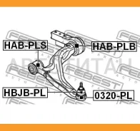����������� ������ ��������� ������ Honda Pilot YF4 2009- Febest Habplb B8051, 0301YF4FB, 0301YF4FB, BH28140, BH28140H, 51390SZAA03, 51390SZAA04, 5139...