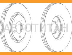 ���� ��������� 302x28 Chrysler Ferodo Chrysler Voyager (III), Dodge Caravan III, Cherokee 16 wheel 428147, 24012801471, 50331, 197233, 0986479117, 921...