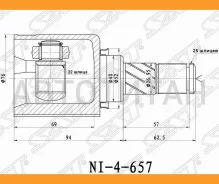 ���� (�������/ �����/ �����) Nissan AD 06- / March 02-10 / Note 05-13 / Tiida 04-14 [NI657], ����� �������� NI657 ����
