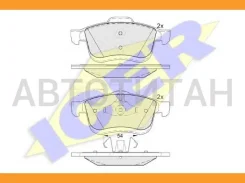 ������� ��������� �������� ICER (24727) FIAT Doblo 10- F 24727, 24728, 24729, 607265, 607258, 13046072652, 13046072582, T1808, GDB1865, GDB1864, 60101...