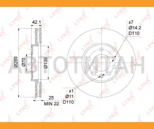 ���� ��������� �����. [285x25] OPEL Vectra C 1.6-2.2D 02-08, SAAB 9-3 1.8-2.8 02-15 BN1122 ����