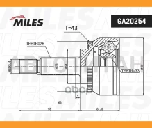 ���� �������� Mitsubishi Carisma/Space STAR 1.9D 00-06 (� ABS) (GKN 303745) GA20254 GA20254 ����
