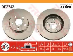 ����. ���� ���. ����. [255x28] 5 ���. Toyota Carina E 1992 - 1997, Carina II 1988 - 1993, Corona 1993 - 1995 DF2742 ����
