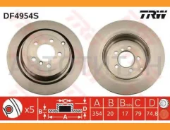 ����. ���� ���. [354x20] 5 ��� LAND Rover Range Rover III (LM) 4.2/4.4 05/05- DF4954S ����