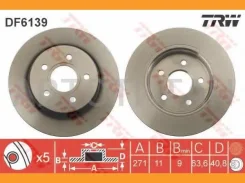 ����. ���� ���. [271x9mm] 5 ���. FORD Focus III 1.0-2.0 04.11- DF6139 ����