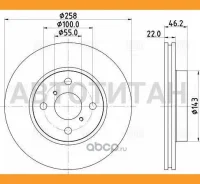 ���� ��������� �����. d=258 Toyota Yaris (05-)/Daihatsu Charade (11-) DF190202 ����