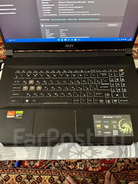 MSI Bravo 17. 17.3", 4����, ��� 16 ��, ���� 1 000���, WiFi: 1, Bluetooth: 1, ����������� �� 16��. ����