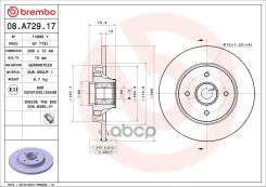 ���� ��������� ������ � ����������� Citroen C4/Berlingo II/Peugeot 308/3008/Partner II Brembo 08. A729.17 08A72917 ����