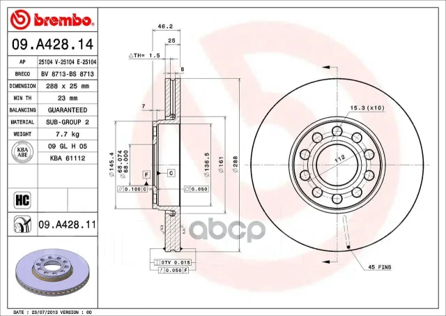 ��������� ���� Brembo ���. 09A42811 09A42811 ����