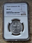 3 ����� 1924 ��� � . MS63 NGC. ��������. ����� ����