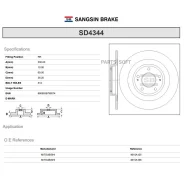���� ��������� ������ Mitsubishi Outlander 12- SD4344 Sangsin Brake SD4344 SD4344 ����