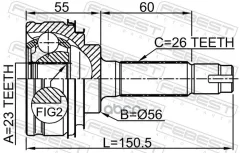 ���� �������� 23x56x26 | ����� ����/��� | Toyotacorolla AE10, CE10, EE10, Corolla SED, WG AE11, CE110, EE11, ZZE11, CO [178Febest0110010] 0110010 ����
