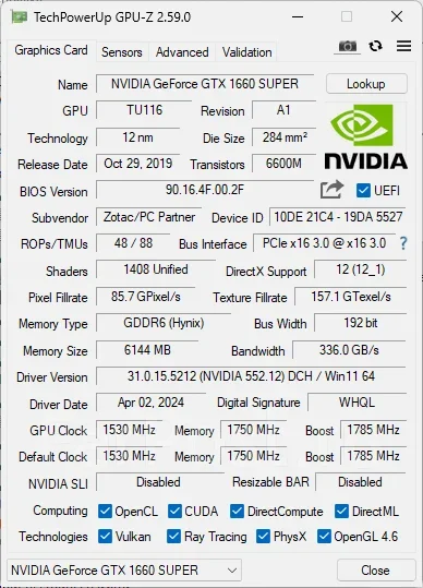 GeForce GTX 1660 SUPER ����