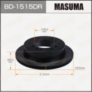 ���� ��������� Masuma, ��������������� rear Toyota LAND Cruiser Prado / GDJ150L RH Masuma ������� BD-1515DR | �������� �� ��, ������, 5 ����� | ������...