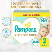 ������� ���������� Premium Care New Baby (4-8 ��) ���� �������� 160,Pampers ����