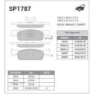 ������� ��������� Renault Logan II/Sandero II 16V 14- ���. SP1787 Sangsin Brake SP1787 SP1787 ����