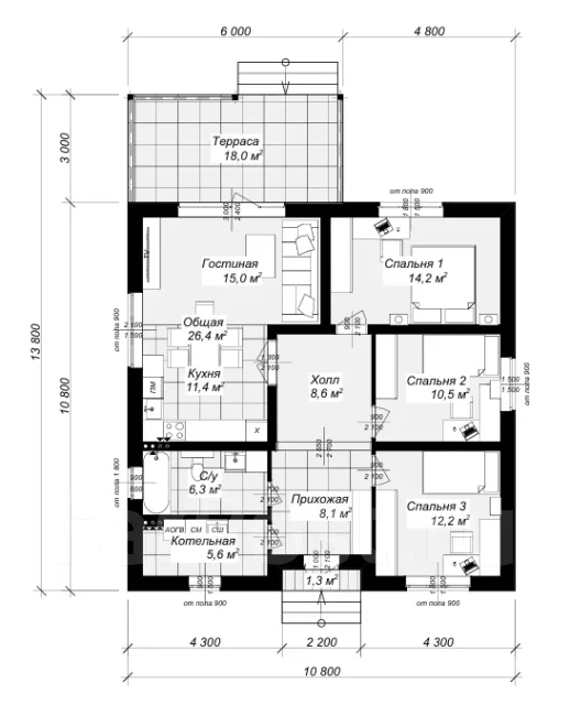 ������ ���� 100�2 ���������. �� 100 ��. �., 1 ����, 3 �������, ����� ����