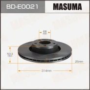 ���� ��������� Masuma, front AUDI A6 04-11, �������� BDE0021 ����