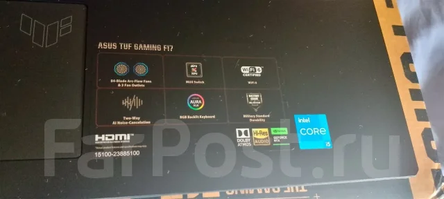 Asus TUF Gaming F17. 17.3", ��� 16 ��, ���� 512���, WiFi: 1, Bluetooth: 1 ����