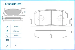 ������� ��������� ������ Toyota Camry _V30_ 2.4/3.0 0104/Highlander 0007 TRW GDB3374 C12CR1021 Cworks C12CR1021 C12CR1021 ����