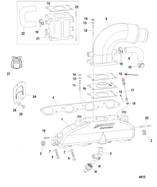 ��������� ������ 27-862356 Mercruiser 8.1/8.2L MAG496 �������� Quicksilver. ����