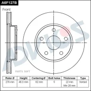 ���� ��������� Toyota Corolla 06- �����. Advics A6F127B A6F127B ����